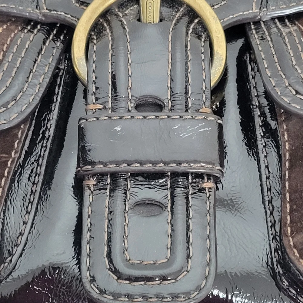 Coach Vintage Legacy Garcia Hobo Shoulder Bag Patent Brown Leather. - Picture 10 of 16